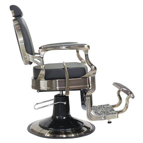 Havana Barber Chair - Antique Frame - Black Upholstery