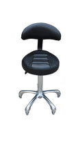 Karma South Burnie Salon Cutting Stool with Back Rest Black 07030102
