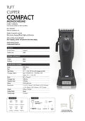 Tuft Compact Cordless Clipper- Black With White Changeable Cover - image 2