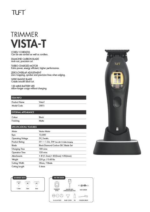 TUFT Vista T Vector Professional Cordless Trimmer Set - image 2