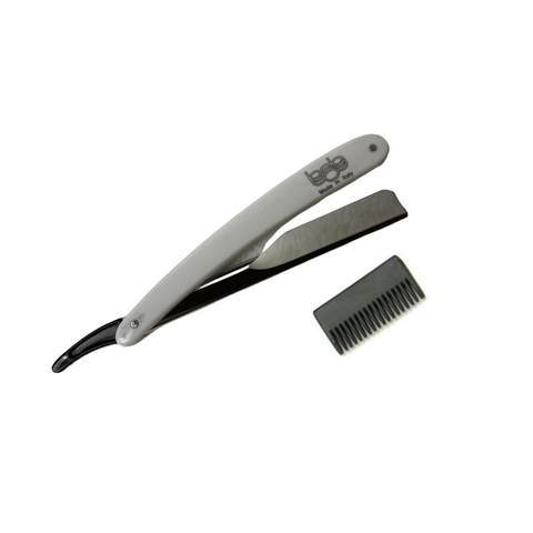 Bob Professional White Cut Throat Razor - With Bonus Thinner Comb