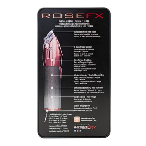 BaByliss PRO RoseFX Lithium Metal Hair Clipper – FX870RG