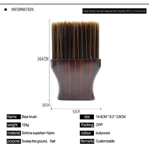 Bob Neck Duster Brush with Dark Timber Handle and Soft Bristles - image 2