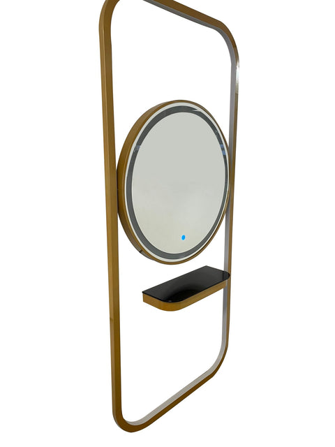Karma Bunbury Workstation Round LED Salon Mirror Silver 06070002 - image 2
