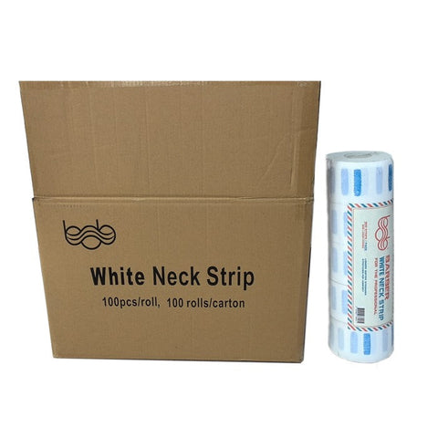 Carton of 20x Bob Neck Strips Roll White 5pk - 100 Rolls in Total
