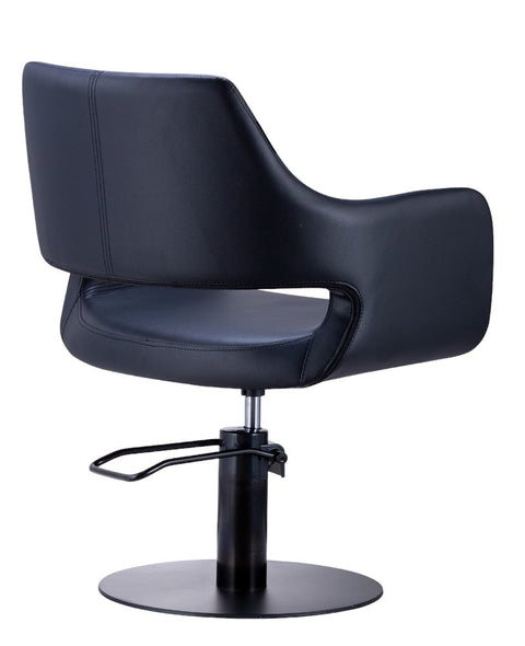 Karma Mudgee Salon Chair 02100101 - Black with Black Round Base & Pump - image 3