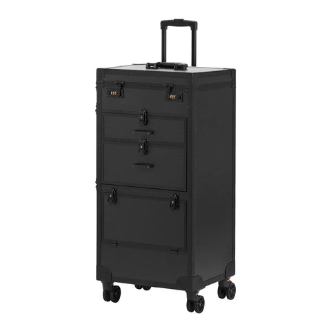 Karma Professional Portable Hard Case Salon Trolley Lockabe with Drawers KHRC01 - Black - image 3