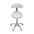 Karma South Burnie Salon Cutting Stool with Back Rest White 07030402