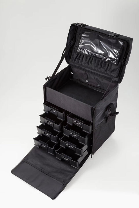 Karma Two Piece Black Nylon Salon Trolley Case with Draws & Shoulder Strap KRC01 - image 3