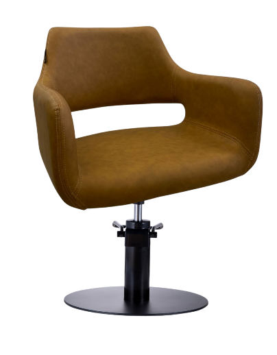 Karma Mudgee Salon Chair 02100501 - Tan with Black Round Base & Pump - image 2