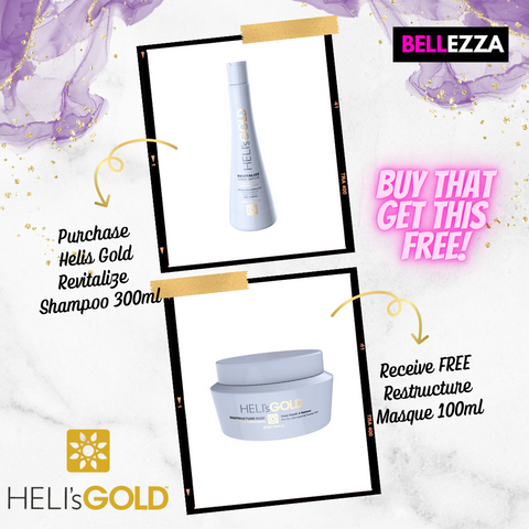 Heli's Gold Revitalize Shampoo Get Free Restrcuture Masque 100ml