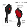 TUFT Diamond Plus 2inch Hair Straightener 200W Black & Red with One Brush Gift Set - image 3