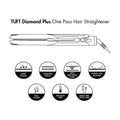 TUFT Diamond Plus 2" Wide Plate Hair Straightener 200W 6609 Black