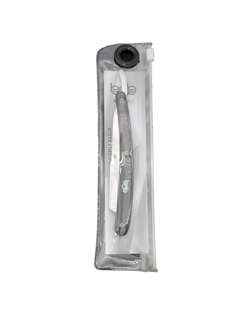 BOB Butterfly Plastic Handle Cut Throat Shaving Razor - Blue - image 3