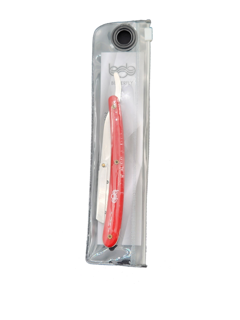 BOB Butterfly Plastic Handle Cut Throat Shaving Razor - Red - image 3