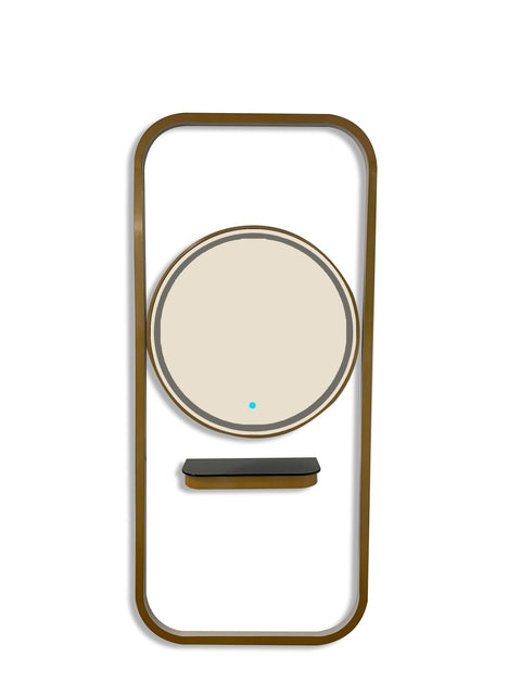 Karma Bunbury Workstation Round LED Salon Mirror Gold 06070003 - image 3