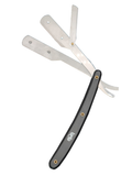BOB Butterfly Plastic Handle Cut Throat Shaving Razor - Black