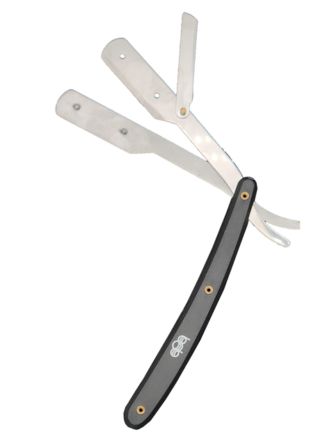 BOB Butterfly Plastic Handle Cut Throat Shaving Razor - Blue