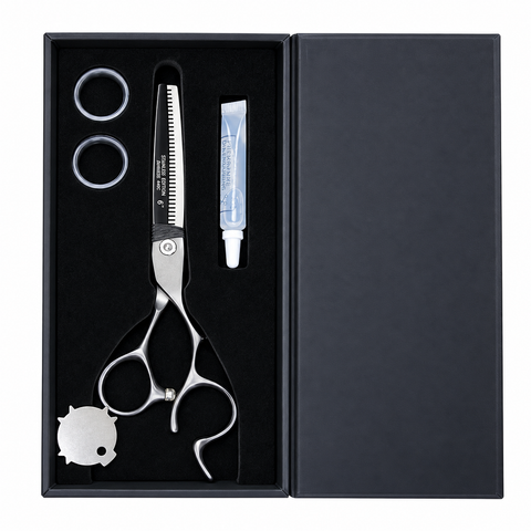 BOB Stealth Edition Black 6 Inch Japanese Steel Thinning Scissor 440C Steel - Made In Italy - image 2