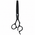 BOB Stealth Edition Black 6 Inch Japanese Steel Thinning Scissor 440C Steel - Made In Italy