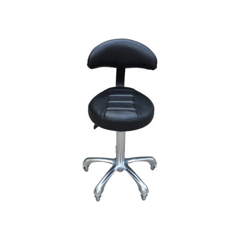 Karma South Burnie Salon Cutting Stool with Back Rest Black 07030102
