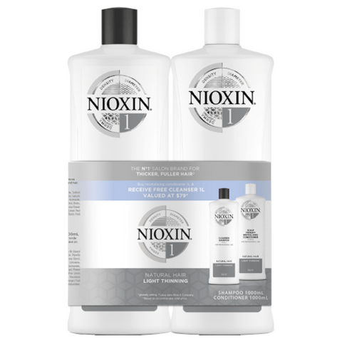 Nioxin System 1, Litre DUO Pack 1 Litre x 2