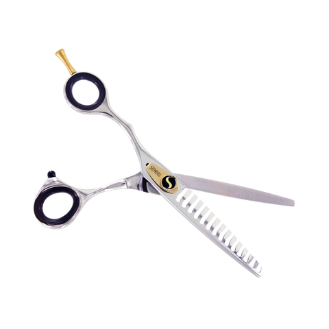 Sensei GSC 14 Tooth Pointcut Texture Left Handed Professional Offset Thinning Scissor GSC14 With Free Case