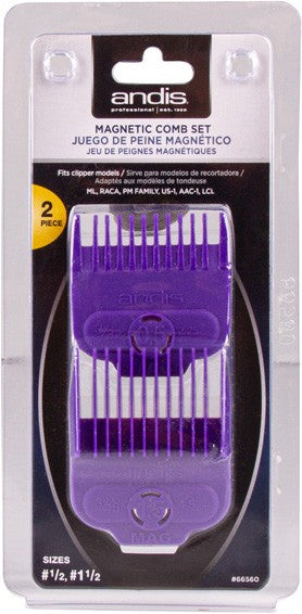 Andis Magnetic Attachment Comb Set 2pc (No. 0.5, 1.5)