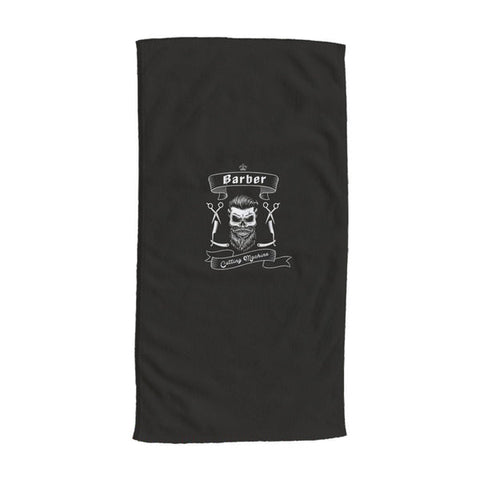 Deyaz Premium Salon Towel Barber Skull Black