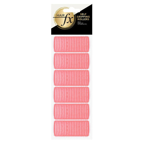 Hair FX Self Gripping 25mm Pink Velcro Rollers 6pk