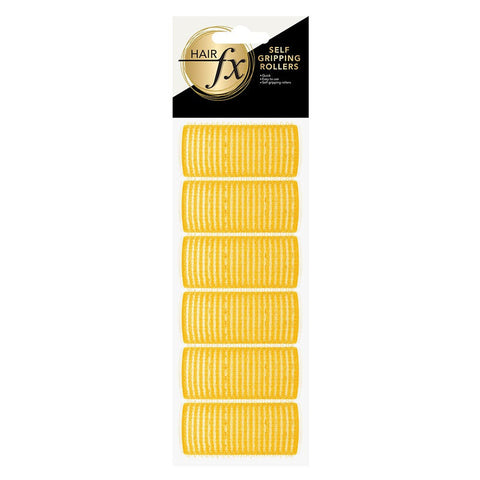 Hair FX Self Gripping 33mm Yellow Velcro Rollers 6pk