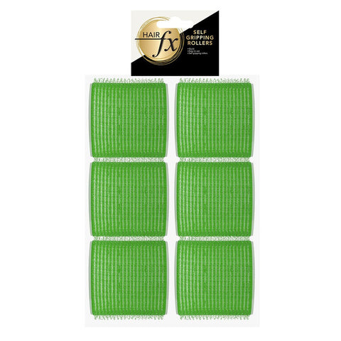 Hair FX Self Gripping 50mm Green Velcro Rollers, 6pk