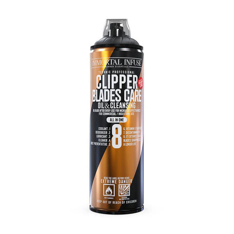 Immortal Infuse 8 In 1 Clipper Blades Care 500ml - Care for All Shears Including Wahl, Andis, Caliber